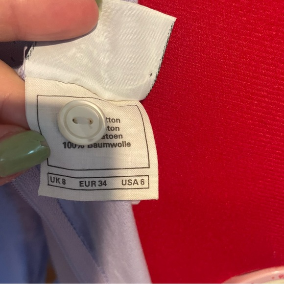 VTG Laura Ashley 70s/80s Lavender Dotted Long Sleeve Prairie Midi Dress - Picture 9 of 10